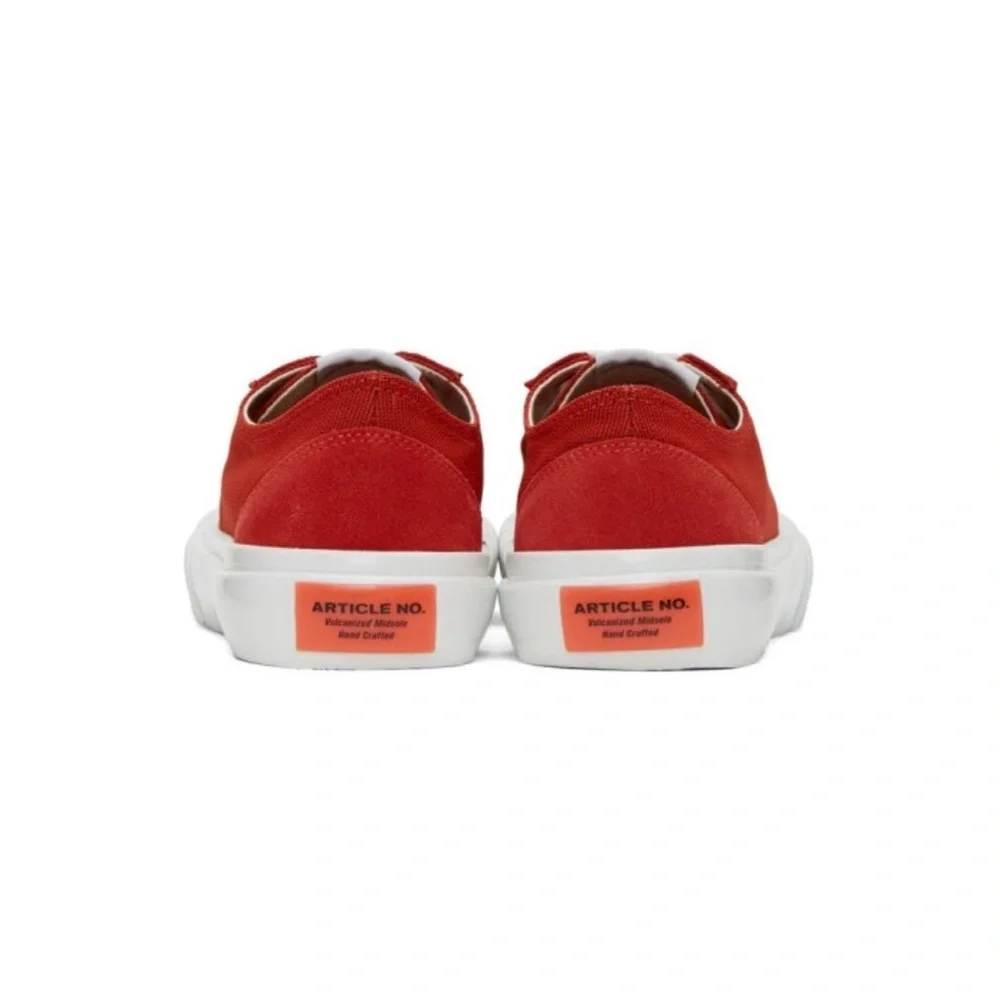 Article No. Red 1007-02 Sneakers Red Canvas with White Accents Men’s Size 8 - Picture 2 of 15